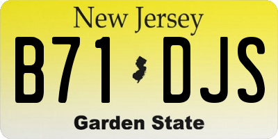 NJ license plate B71DJS