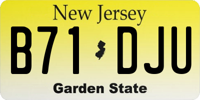 NJ license plate B71DJU