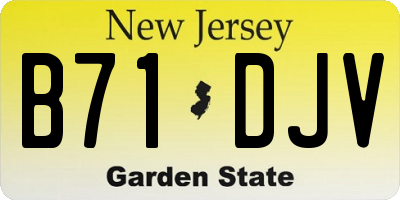 NJ license plate B71DJV