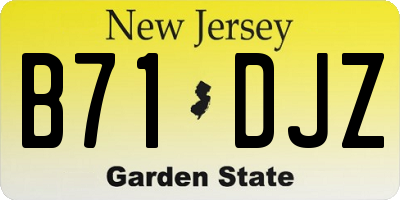 NJ license plate B71DJZ