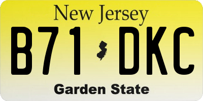 NJ license plate B71DKC