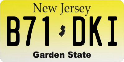 NJ license plate B71DKI