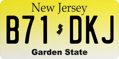 NJ license plate B71DKJ