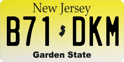 NJ license plate B71DKM
