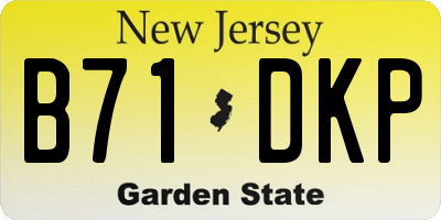 NJ license plate B71DKP
