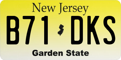 NJ license plate B71DKS