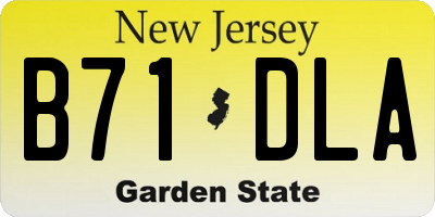 NJ license plate B71DLA