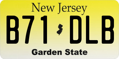 NJ license plate B71DLB