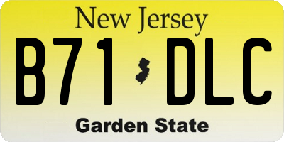 NJ license plate B71DLC