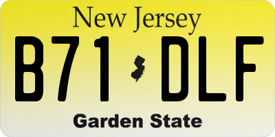 NJ license plate B71DLF