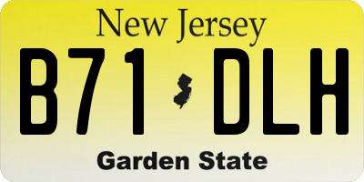 NJ license plate B71DLH