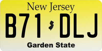 NJ license plate B71DLJ
