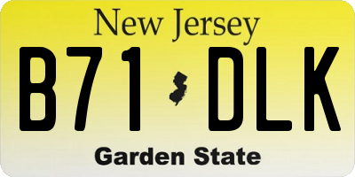 NJ license plate B71DLK