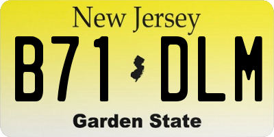 NJ license plate B71DLM
