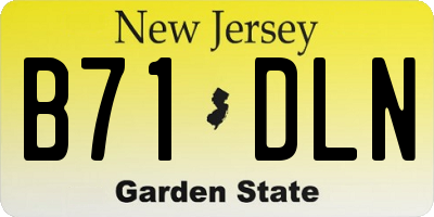 NJ license plate B71DLN