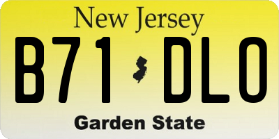 NJ license plate B71DLO