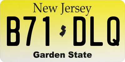 NJ license plate B71DLQ