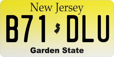 NJ license plate B71DLU