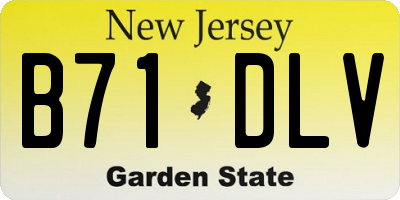 NJ license plate B71DLV