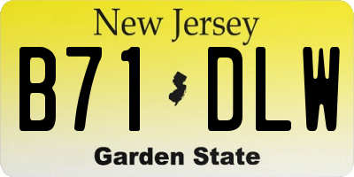 NJ license plate B71DLW