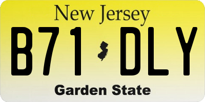 NJ license plate B71DLY