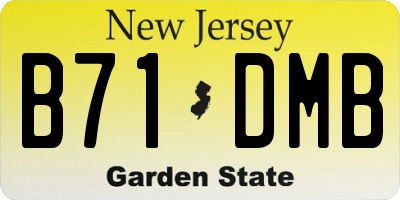 NJ license plate B71DMB