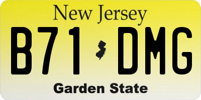 NJ license plate B71DMG