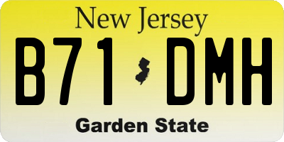 NJ license plate B71DMH