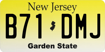NJ license plate B71DMJ