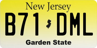 NJ license plate B71DML