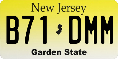 NJ license plate B71DMM
