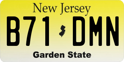 NJ license plate B71DMN