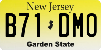 NJ license plate B71DMO
