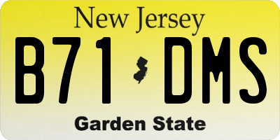 NJ license plate B71DMS