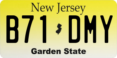 NJ license plate B71DMY