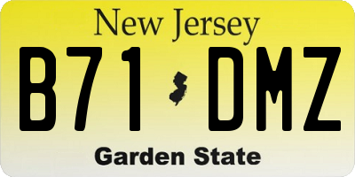 NJ license plate B71DMZ