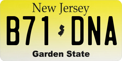 NJ license plate B71DNA