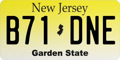 NJ license plate B71DNE