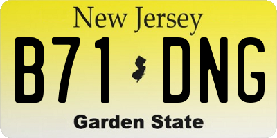 NJ license plate B71DNG