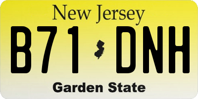 NJ license plate B71DNH