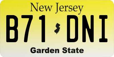NJ license plate B71DNI