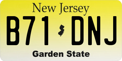 NJ license plate B71DNJ