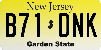 NJ license plate B71DNK