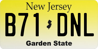 NJ license plate B71DNL
