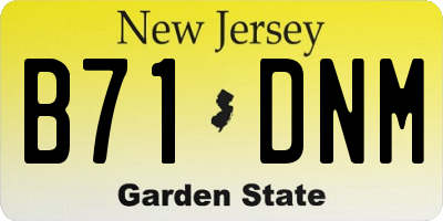 NJ license plate B71DNM