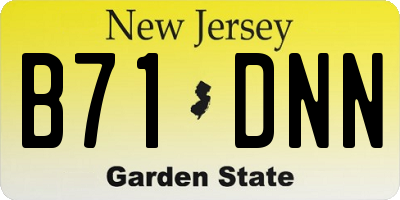 NJ license plate B71DNN