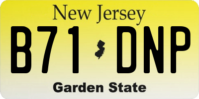 NJ license plate B71DNP