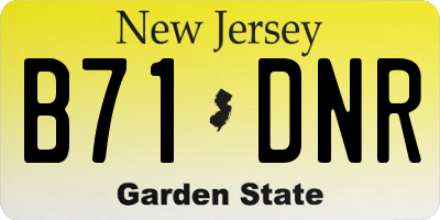 NJ license plate B71DNR
