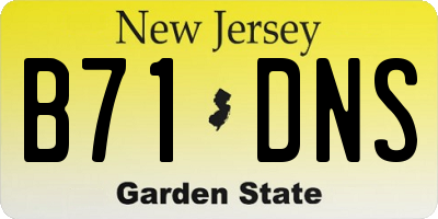 NJ license plate B71DNS
