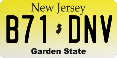 NJ license plate B71DNV